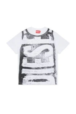 T-Shirts | T-Shirts>DIESEL Jersey T-shirt with maxi logo white