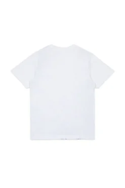 T-Shirts | T-Shirts>DIESEL Jersey T-shirt with maxi logo white