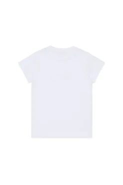 T-Shirts>DIESEL Jersey T-shirt with superimposed logo white