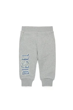 Activewear | Activewear>DIESEL Jogger pants with denim-effect graphics grey melange