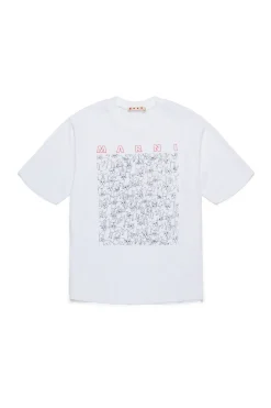T-Shirts | T-Shirts>MARNI Joy Logo printed T-shirt white