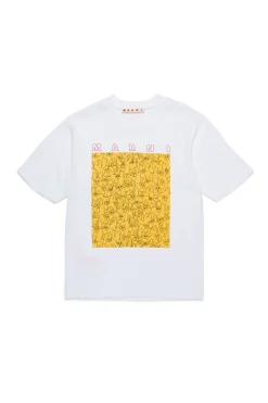 T-Shirts | T-Shirts>MARNI Joy Logo printed T-shirt white