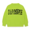 Knitwear | Logomania>MM6 MAISON MARGIELA Knit pullover with branded Numeric logo fluo green
