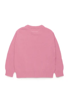 Knitwear | Logomania>MM6 MAISON MARGIELA Knit pullover with branded Numeric logo light pink