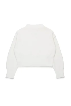 Knitwear | Knitwear>MM6 MAISON MARGIELA Knit pullover with breaks off white