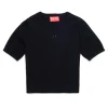 Knitwear | Oval D By Diesel>DIESEL Knit top branded with Oval D logo black