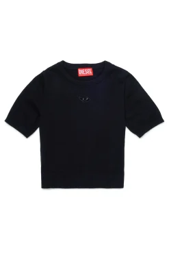 Knitwear | Oval D By Diesel>DIESEL Knit top branded with Oval D logo black