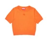 Knitwear | Oval D By Diesel>DIESEL Knit top branded with Oval D logo orange
