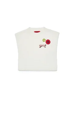 Knitwear>MAX&Co. Knitted vest with patch white