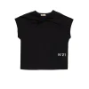 T-Shirts>N°21 Knotted sleeveless T-shirt black