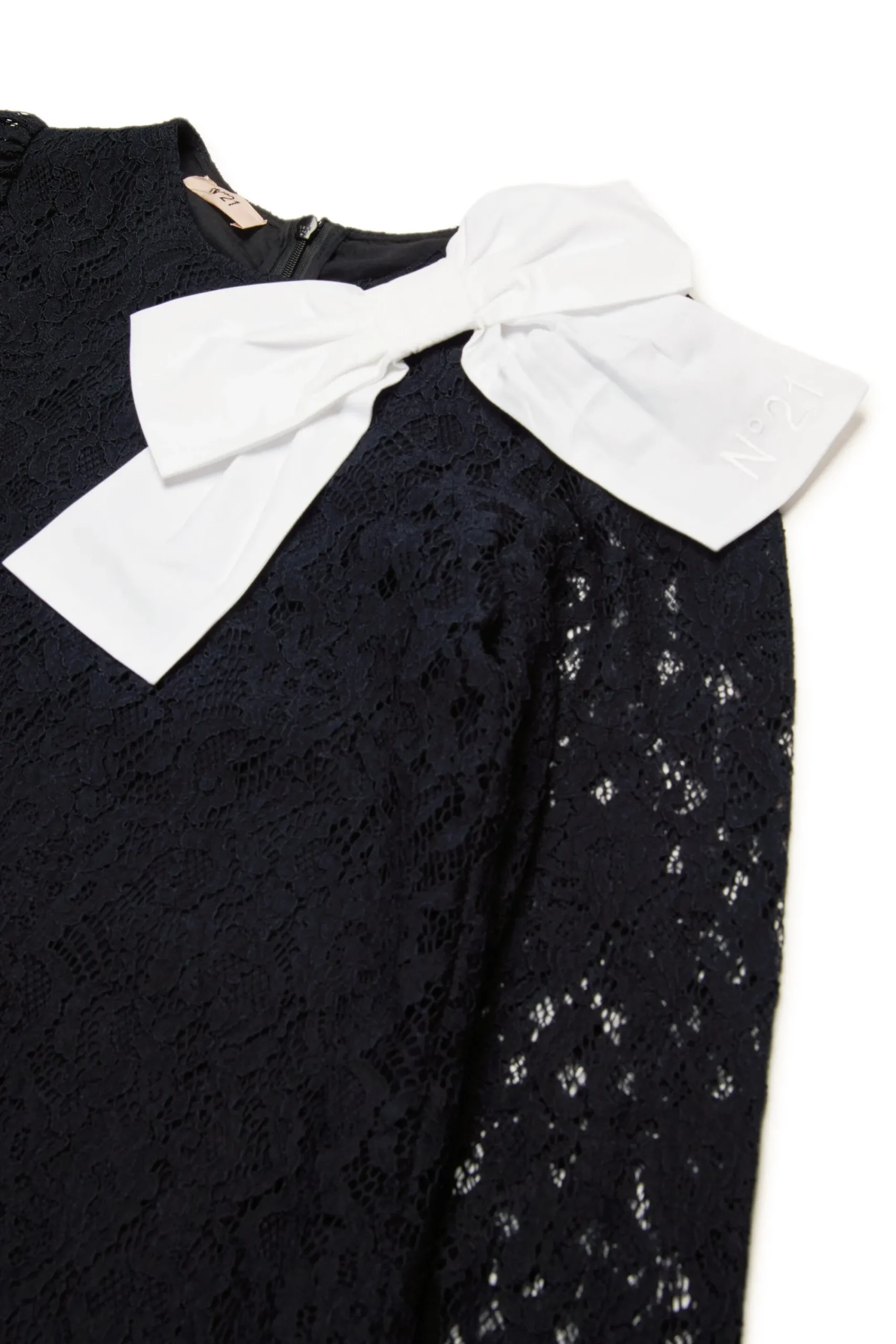Dresses>N°21 Lace dress with bow black