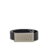 Belts | Logomania>MM6 MAISON MARGIELA Leather belt branded with numeric logo black