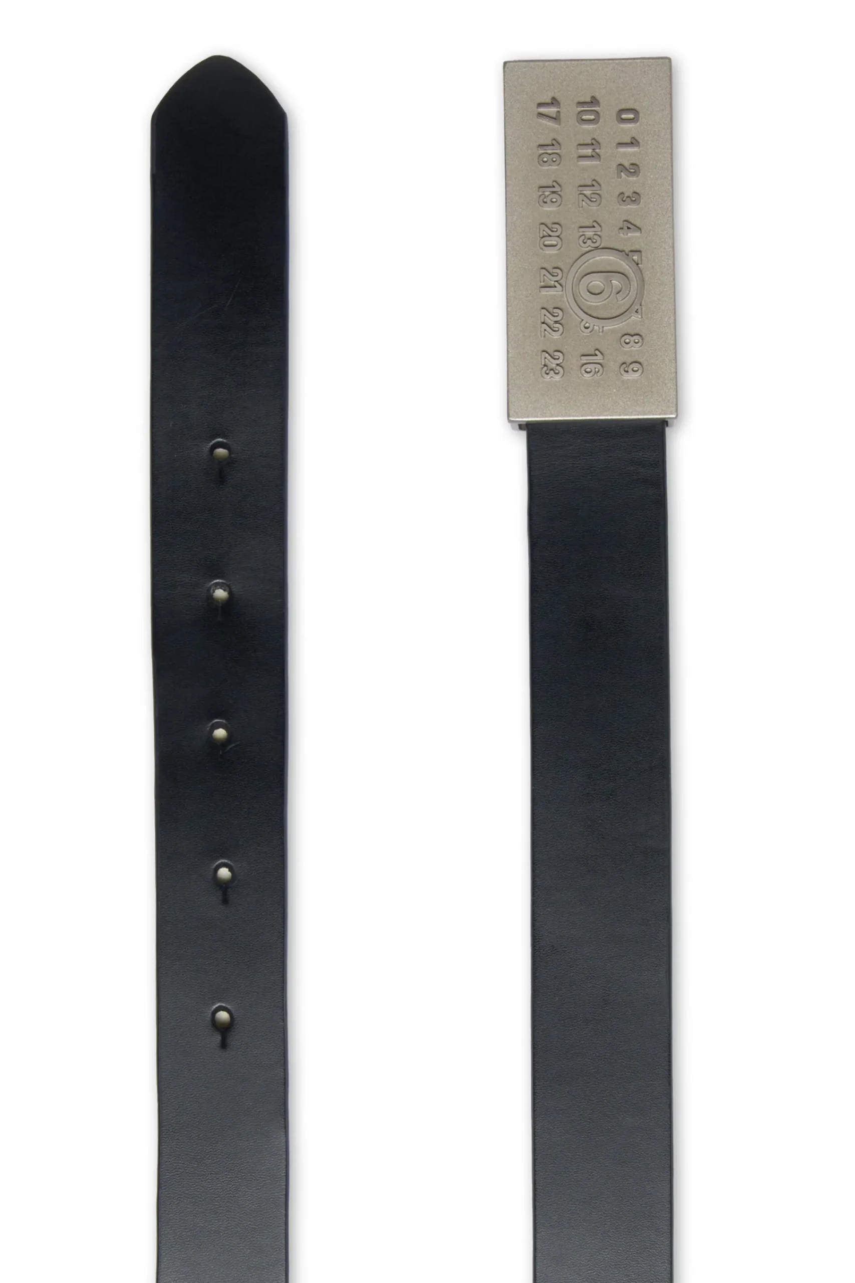 Belts | Logomania>MM6 MAISON MARGIELA Leather belt branded with numeric logo black
