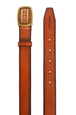 Belts | Belts>DSQUARED2 Leather belt with DSQ2 buckle cocoa brown