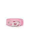Belts | Party Looks>DIESEL Leather belt with logo pink