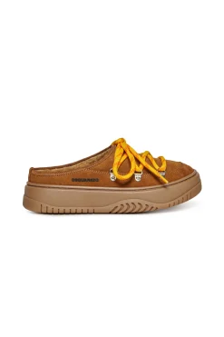 Sneakers | Sneakers>DSQUARED2 Leather Boogie mule trainers warm camel