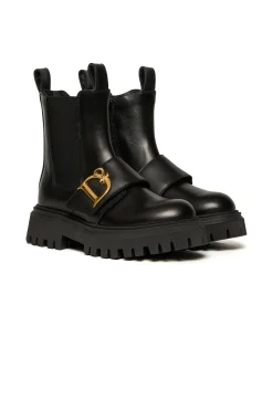 Boots And Combat Boots | Boots And Combat Boots>DSQUARED2 Leather Chelsea Statement boots black