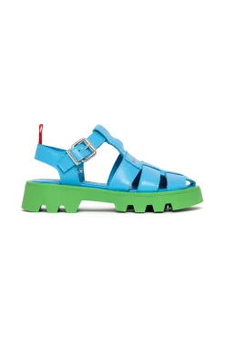 Slippers And Sandals | Slippers And Sandals>MARNI Leather fisherman sandals sky