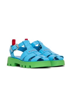 Slippers And Sandals | Slippers And Sandals>MARNI Leather fisherman sandals sky