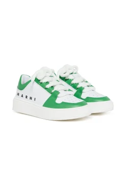 Sneakers | Sneakers>MARNI Leather low trainers colorblock white