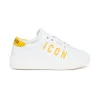 Sneakers | Sneakers>DSQUARED2 Leather low trainers with ICON logo white