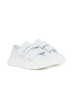 Sneakers | Sneakers>MARNI Leather low trainers with strap white