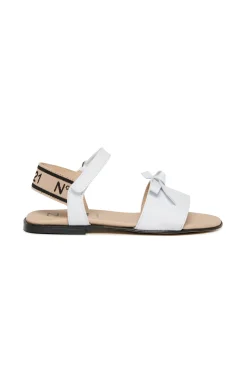 Slippers And Sandals | Slippers And Sandals>N°21 Leather sandals with bow white