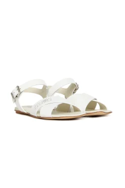 Slippers And Sandals | Slippers And Sandals>MM6 MAISON MARGIELA Leather sandals with Numeric logo white