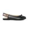 Slippers And Sandals | Slippers And Sandals>N°21 Leather slingback ballerinas with bow black
