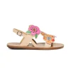 Slippers And Sandals | Slippers And Sandals>MARNI Leather slingback sandals with flowers beige