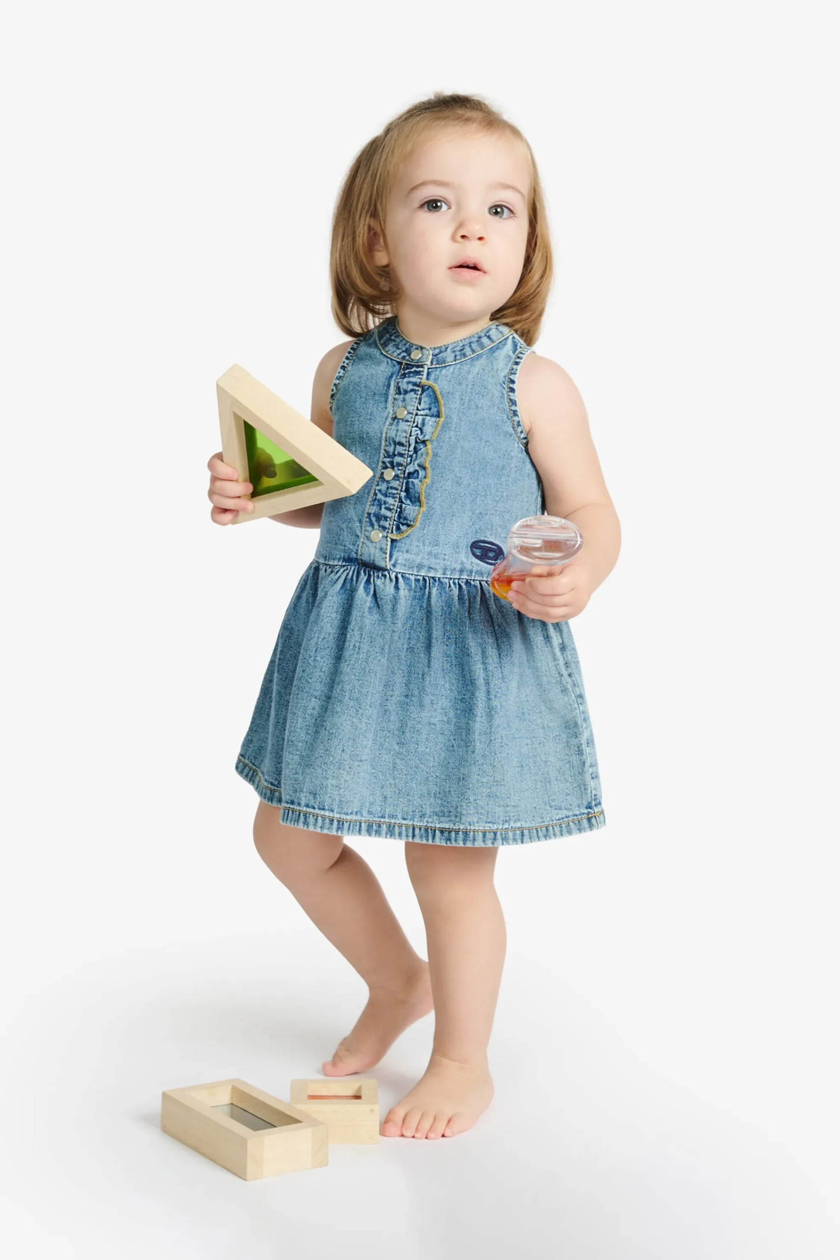 Dresses | Denim-Mania>DIESEL Light denim dress with Oval D logo blue denim