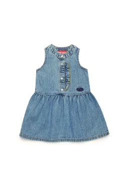 Dresses | Denim-Mania>DIESEL Light denim dress with Oval D logo blue denim