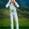 Jackets And Padded Jackets | Denim-Mania>DIESEL Light denim jacket with microstones blue denim