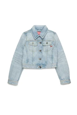 Jackets And Padded Jackets | Denim-Mania>DIESEL Light denim jacket with microstones blue denim