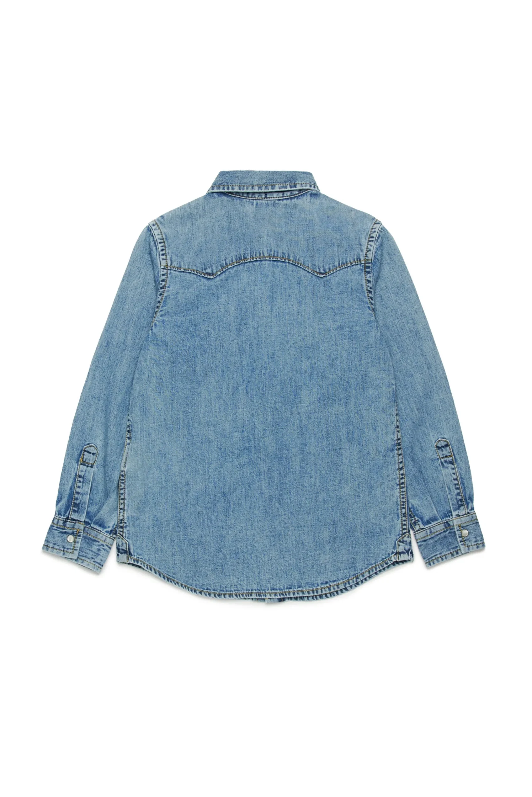Shirts | Denim-Mania>DIESEL Light denim shirt branded with Oval D logo blue denim