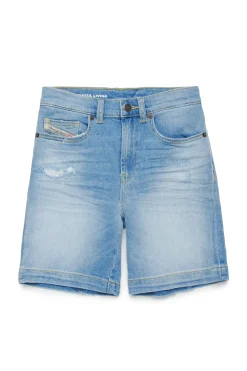 Shorts>DIESEL Light denim shorts with abrasions blue denim