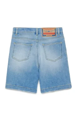 Shorts>DIESEL Light denim shorts with abrasions blue denim