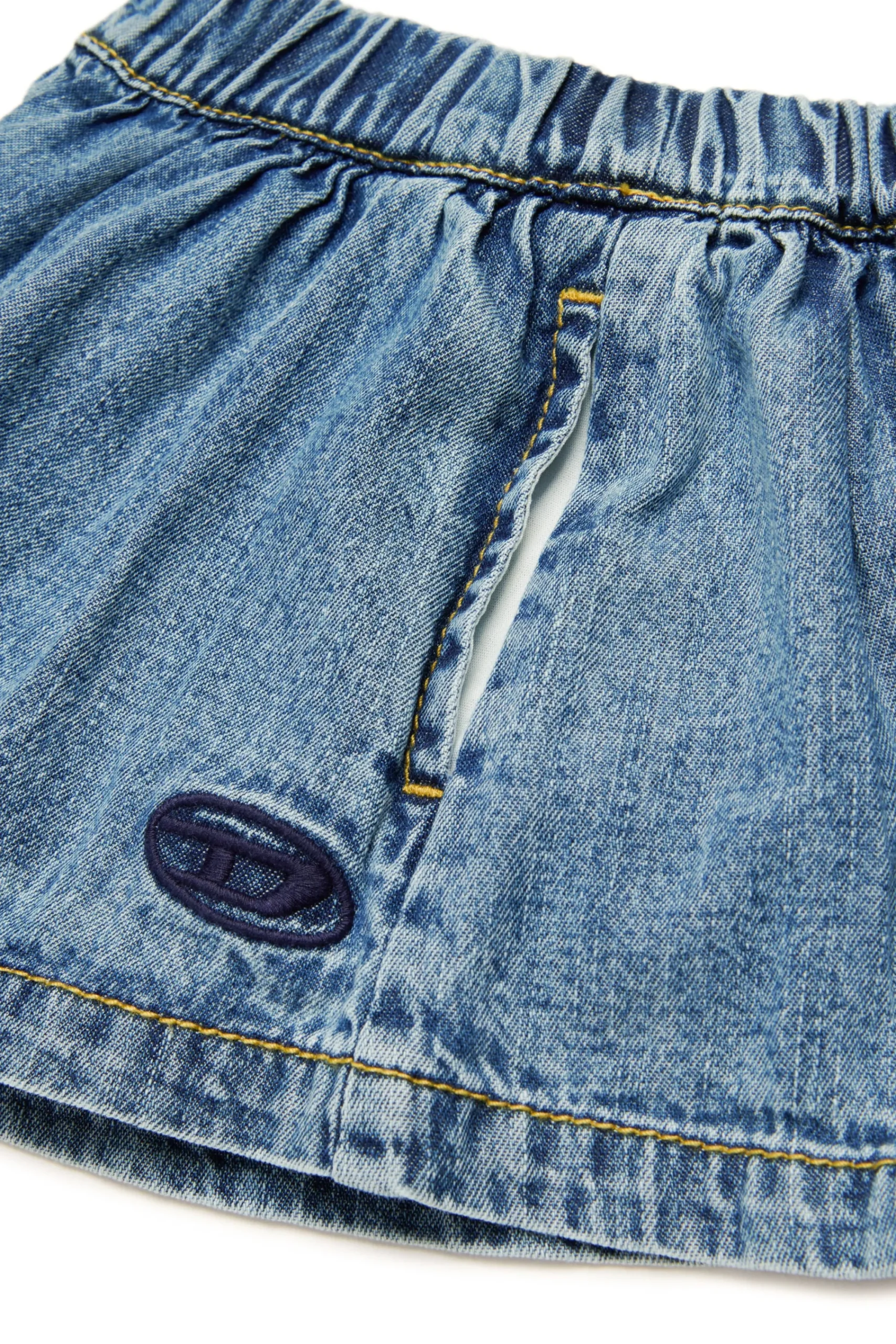 Denim-Mania | Denim-Mania>DIESEL Light denim shorts with Oval D logo blue denim