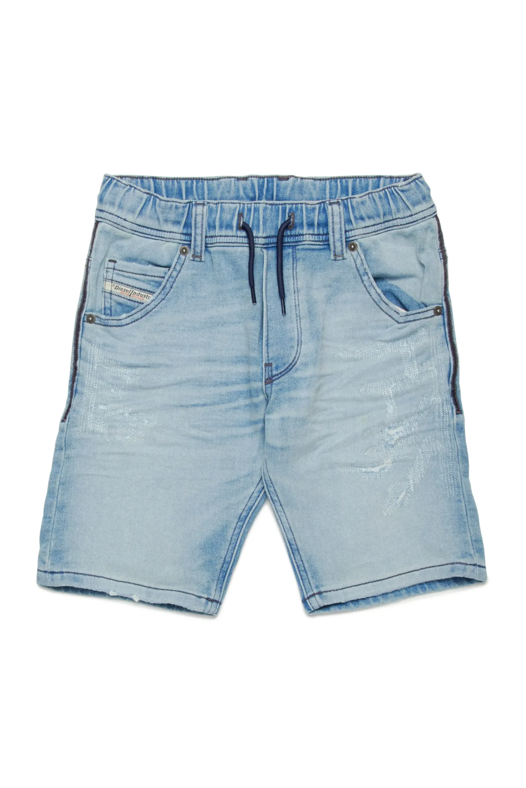 Denim-Mania | Denim-Mania>DIESEL Light JoggJeans® shorts with rips blue denim