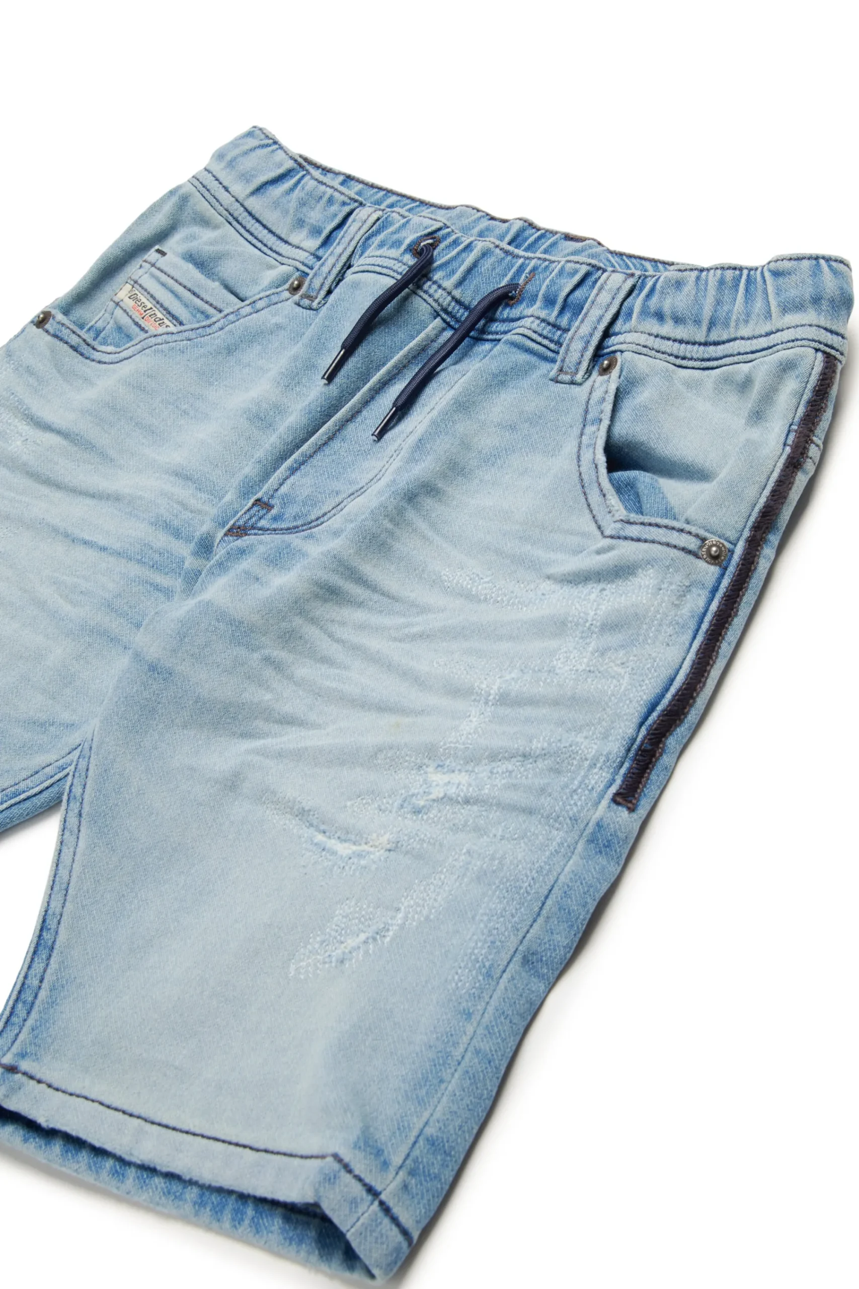 Denim-Mania | Denim-Mania>DIESEL Light JoggJeans® shorts with rips blue denim
