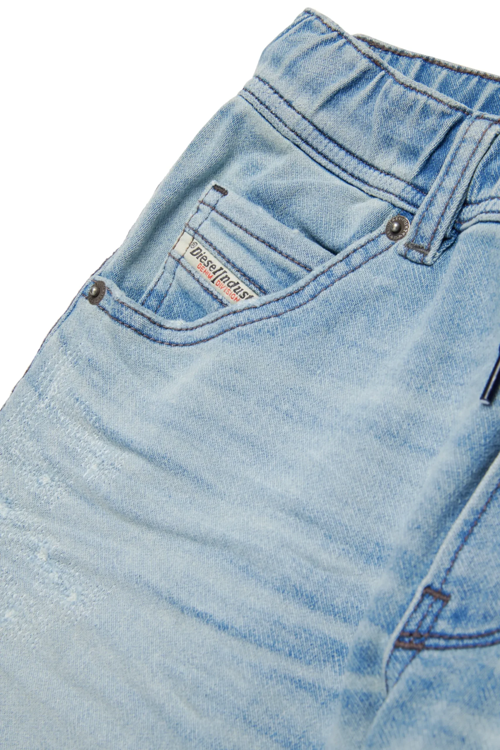 Denim-Mania | Denim-Mania>DIESEL Light JoggJeans® shorts with rips blue denim