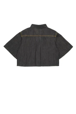 Shirts | Denim-Mania>DIESEL Lightweight black denim cropped shirt Denim Black