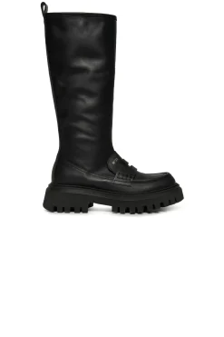 Boots And Combat Boots | Boots And Combat Boots>N°21 Long leather boots with track sole black