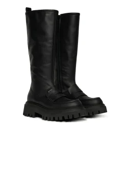 Boots And Combat Boots | Boots And Combat Boots>N°21 Long leather boots with track sole black