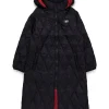 Jackets And Padded Jackets>DIESEL Long lightweight quilted diamond-pattern padded jacket black