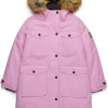 Jackets And Padded Jackets>DIESEL Long padded jacket with front pockets light pink