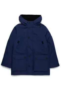 Jackets And Padded Jackets | Jackets And Padded Jackets>DIESEL Long padded jacket with front pockets blue peacoat