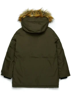Jackets And Padded Jackets | Jackets And Padded Jackets>DIESEL Long padded jacket with front pockets dusty olive