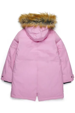 Jackets And Padded Jackets>DIESEL Long padded jacket with front pockets light pink