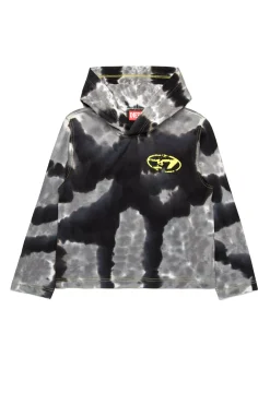 Oval D By Diesel | Oval D By Diesel>DIESEL Long-sleeved batik T-shirt branded with Oval D logo black